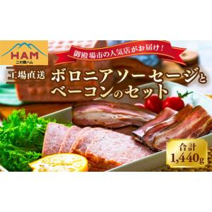 ふるさと納税 肉 ソーセージ 静岡県 御殿場市 二の岡ハム ボロニアソーセージ 1040g×1本＋ベーコンブロック 1本セット｜ハム ソーセージ ベーコン セットサラ…