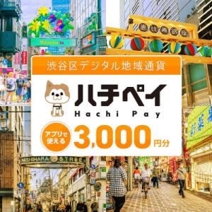 ふるさと納税 渋谷区 渋谷区デジタル地域通貨「ハチペイ」3,000円分 【109001】