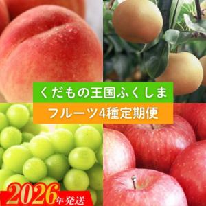 ふるさと納税 福島市 フルーツ4種 定期便 桃 梨 ぶどう りんご【2026年発送 先行受付】No.2339