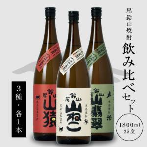 ふるさと納税 木城町 焼酎尾鈴山一升瓶(山猿1本・山翡翠1本・山ねこ1本)各1,800ml