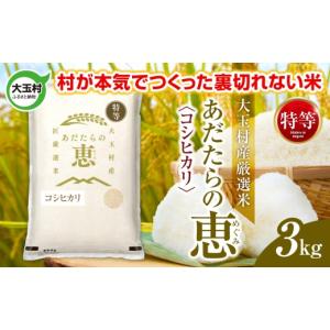 ふるさと納税 米 コシヒカリ 福島県 大玉村 米 大玉村産厳選米「あだたらの恵」特等（品種：コシヒカリ） 3kg 《 令和7年産 》｜ 福島 大玉村 お米 米作り こ